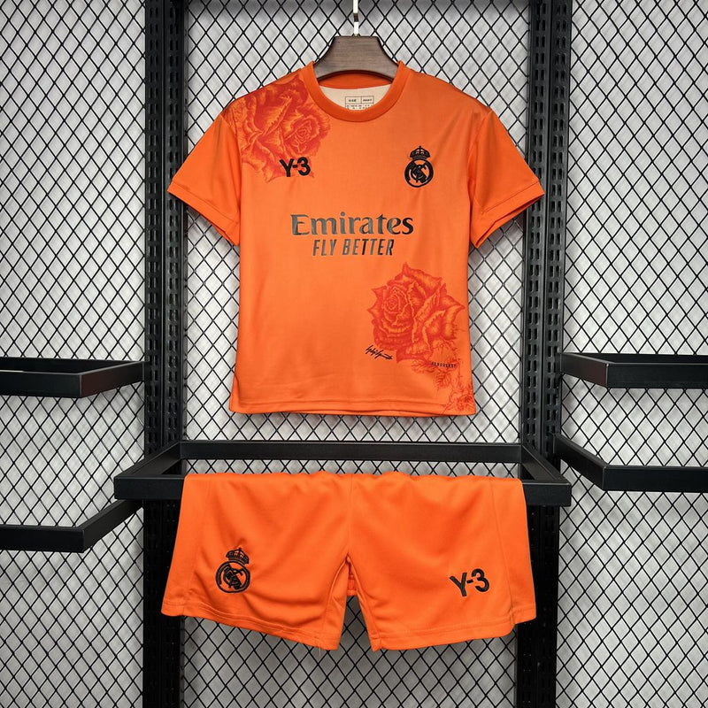 REAL MADRID KIDS JERSEY SET Y-3 ORANGE 24/25